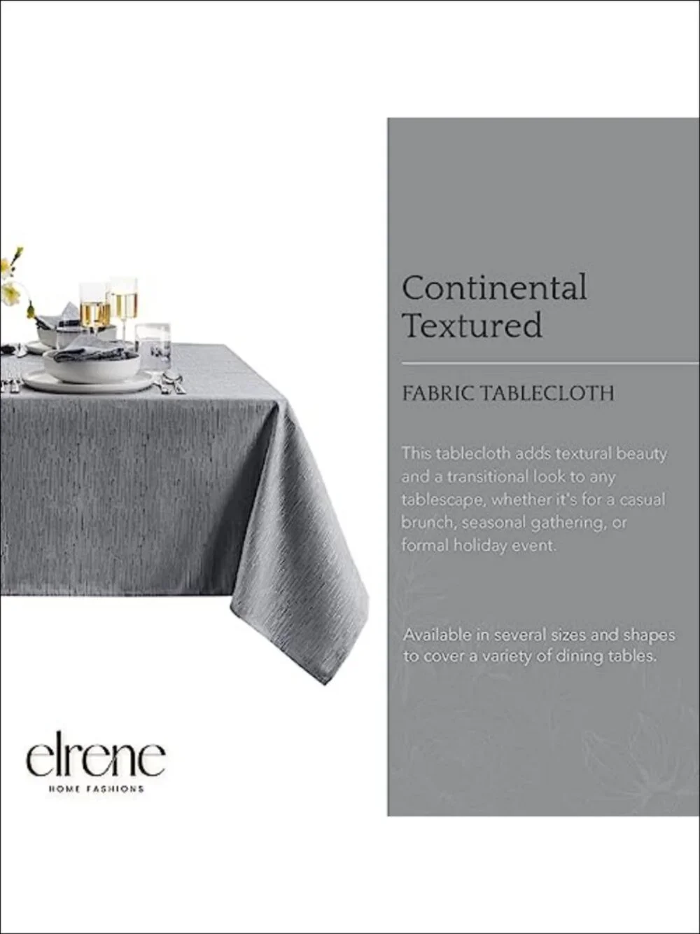 Water Resistant 100% Polyester Tablecloth 60x120 Slub Weave Dining